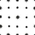 Black corona virus infection seamless pattern background
