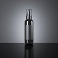 Black cosmetic blank spray bottle. 3d rendering