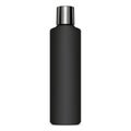 Black Cosmetic Shampoo Bottle Mockup Glossy Lid