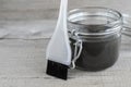 Black cosmetic volcanic clay Royalty Free Stock Photo