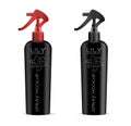Black cosmetics sprayer bottles mockup set
