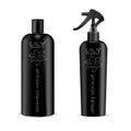 Black cosmetics sprayer and shampoo bottle