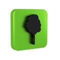 Black Cotton candy icon isolated on transparent background. Green square button.