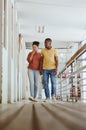 Black couple, home inspection or renovation project in future development, family home or vision. Couple, house flipping Royalty Free Stock Photo