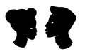 Black Couple Profile Silhouettes