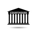 Black Courthouse building, Financial Building icon or logo