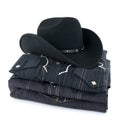 Black cowboy hat and clothes