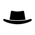 Black cowboy hat icon isolated on white background. Vector illustration