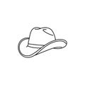 Black cowboy hat sign icon. Vector illustration eps 10