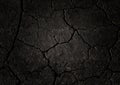 Black cracked ground texture background