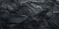 Black Cracked Stone Background. Rough Surface Fractured Texture. Concrete Broken Wall. AI generated