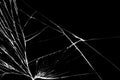 Black cracked Touch Screen Phone. Cracks and scratches on the surface. Abstract broken glass background or texture Royalty Free Stock Photo