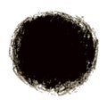 Black crayon scribble texture stain isolated on white background