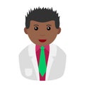 Black Crazy Scientist Avatar Flat Icon