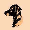 black cream dog illustration design with cream background