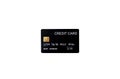 Black credit card mockup with security chip embedded isolated on white background with clipping path Royalty Free Stock Photo