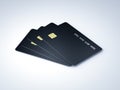 Black credit cards on white background Royalty Free Stock Photo