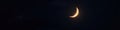 Black crescent moon, sharply defined silhouette, image, eclipse Royalty Free Stock Photo