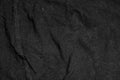 Black crinkle cotton fabric with visible details. background