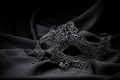 Black crochet carnival mask Royalty Free Stock Photo