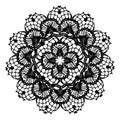 Black crochet doily.