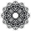 Black crochet doily. Royalty Free Stock Photo