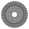 Black crochet doily. Royalty Free Stock Photo
