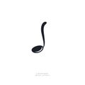 The Black crooked spoon. Isolated Vector Illustration