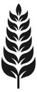 Black crop symbol. Wheat ear stylized logo