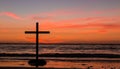 Black Cross Beach Sky Royalty Free Stock Photo