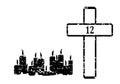 Black Cross with 12 candles
