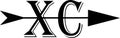 Black cross country running logo XC with black arrow Royalty Free Stock Photo