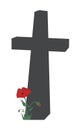 Black cross with red poppies