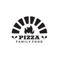 Black crossed pizza peel logo design Royalty Free Stock Photo