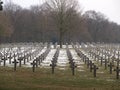 Black crosses in the snow on the German cemetery in Ysselstein the Netherlands