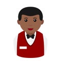 Black Croupier Avatar Flat Icon on White