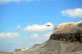 Black crow flying in the mountains Royalty Free Stock Photo