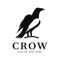 Black crow silhouette design inspiration Vintage Retro Logo design Bird