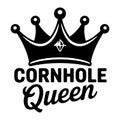 Black crown with text cornhole queen vector Royalty Free Stock Photo