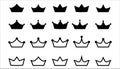 Black crowns set. Royal headdress with imperial heraldic symbols Royalty Free Stock Photo