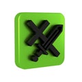 Black Crusade icon isolated on transparent background. Green square button.