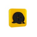 Black Crusade icon isolated on transparent background. Yellow square button.