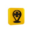Black Crusade icon isolated on transparent background. Yellow square button.