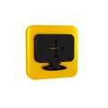 Black Crusade icon isolated on transparent background. Yellow square button.