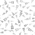 Black Crutch or crutches icon isolated seamless pattern on white background. Equipment for rehabilitation of people with