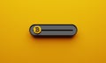 Black Crypto currencies Bitcoin slide bar on yellow background. Slider for making profit by sell or buy in BTC theme. Economic and