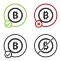 Black Cryptocurrency coin Bitcoin icon isolated on white background. Physical bit coin. Blockchain based secure crypto Royalty Free Stock Photo