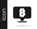 Black Cryptocurrency coin Bitcoin icon isolated on white background. Physical bit coin. Blockchain based secure crypto Royalty Free Stock Photo