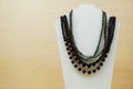 Black crystal bead necklace with space copy Royalty Free Stock Photo