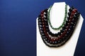 Black crystal bead necklace with space copy Royalty Free Stock Photo